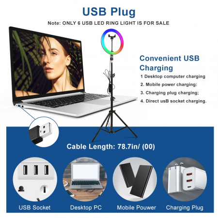 Lampa circulara LED 26 cm diametru,RGB,trepied 200 cm,telecomanda bluetooth pentru telefon [2]