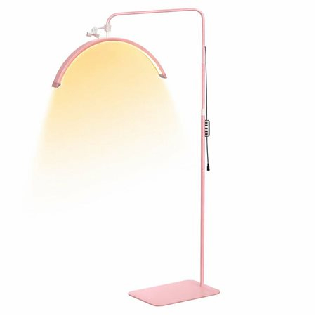 Lampa cosmetica LED, tip semiluna, 40 W, 2500 lm, 320 LED-uri, lumina calda/rece/neutra, inaltime 139-184 cm, roz [2]