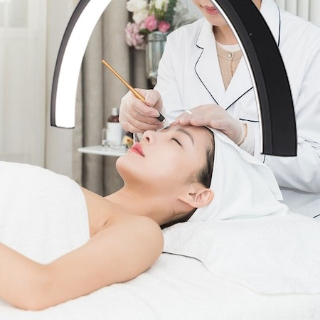 Lampa cosmetica profesionala Semiluna LED, inaltime maxima 180 cm,cu suport de telefon [5]