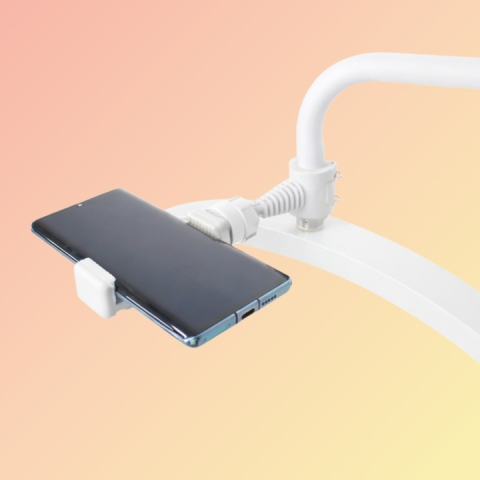 Lampa cosmetica tip semiluna, LED, 40 W, 2500 lm, 320 LED-uri, inaltime reglabila 139-184 cm, lumina calda/rece/neutra, alb [5]