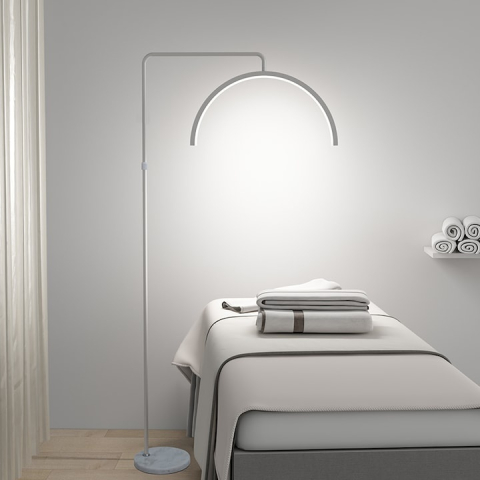 Lampa cosmetica tip semiluna, LED, 40 W, 2500 lm, 320 LED-uri, inaltime reglabila 139-184 cm, lumina calda/rece/neutra, alb [10]