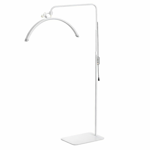 ECHIPAMENTE FOTO - Lampa cosmetica tip semiluna, LED, 40 W, 2500 lm, 320 LED-uri, inaltime reglabila 139-184 cm, lumina calda/rece/neutra, alb