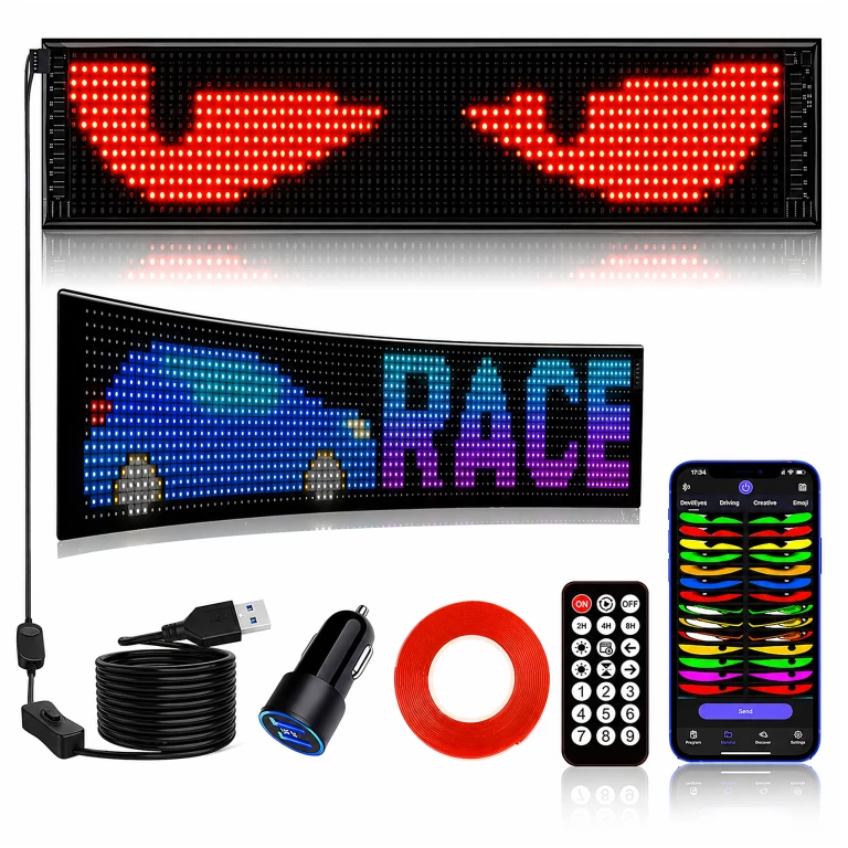 ELECTRONICE - Lampă de afișare cu bandă LED auto IP65 19x89cm