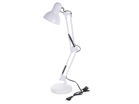 Lampa de birou cu suport, alimentare 220V, soclu E27 becuri clasice - Alb [6]