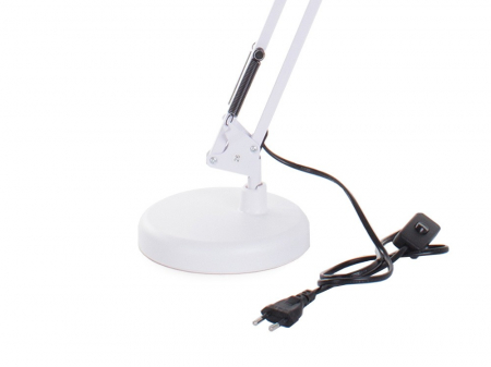 Lampa de birou cu suport, alimentare 220V, soclu E27 becuri clasice - Alb [4]