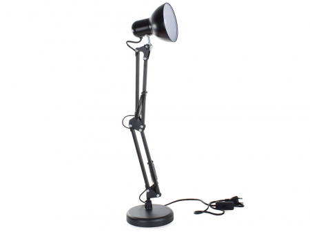 Lampa de birou cu suport, alimentare 220V, soclu E27 becuri clasice - Negru [6]