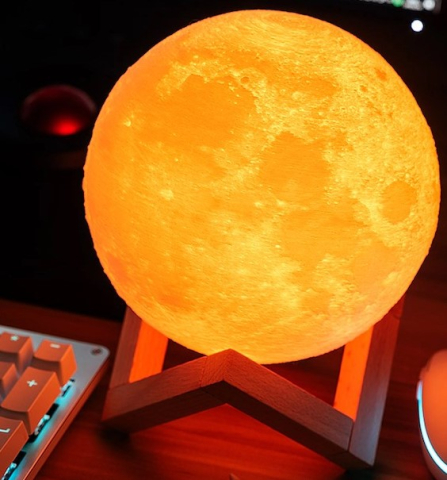 Lampa de veghe multicolor 13 cm in forma de Luna 3D, 16 culori LED [5]