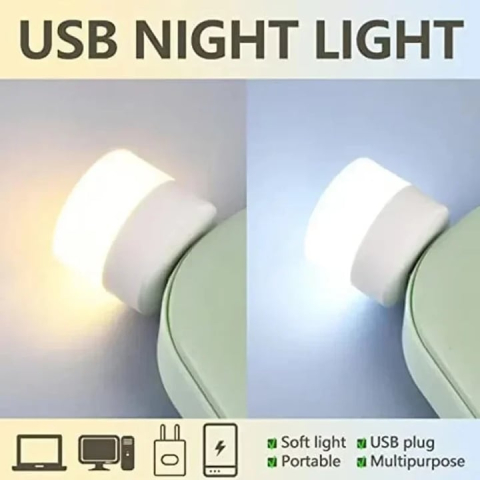 Lampa de veghe USB LED compacta, lumina ambientala discreta, consum redus, design minimalist, portabila, alb [3]