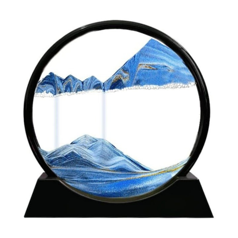 ELECTRONICE - Lampa decorativa LED, tip clepsidra, 3D, nisipuri miscatoare, efect antistres, sticla/plastic