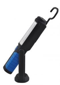 Lampa LED 3W, cu suport magnetic si carlig, pentru atelier - Negru/Albastru [1]