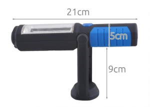 Lampa LED 3W, cu suport magnetic si carlig, pentru atelier - Negru/Albastru [3]