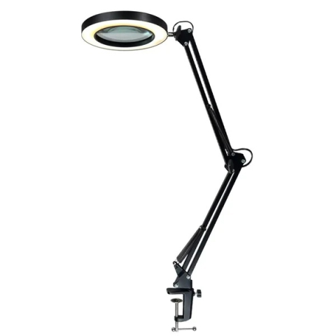 ELECTRONICE - Lampa LED cu lupa, suport prindere, 12 W, marire 10 x, lumina calda/rece/neutra, 3000-6000K, reglare intensitate, negru