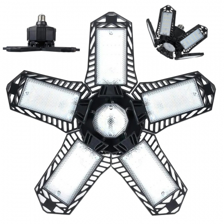 Iluminat LED - Lampa LED de atelier si garaje cu brate rabatabile, soclu standard E27, 135 LED
