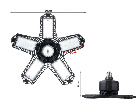 Lampa LED de atelier si garaje cu brate rabatabile, soclu standard E27, 135 LED [1]