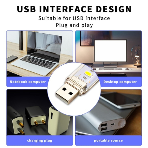 Lampa LED portabilă USB Dodaco, set 5 bucăți, dimensiuni 58x18x9mm, lumină puternică [2]