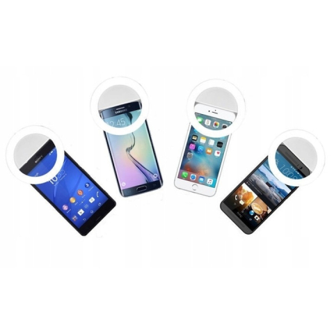 Lampa LED selfie tip inel pentru telefon, 36 LED-uri, 3 niveluri luminozitate, alimentare USB, prindere cu clema, alb rece [4]