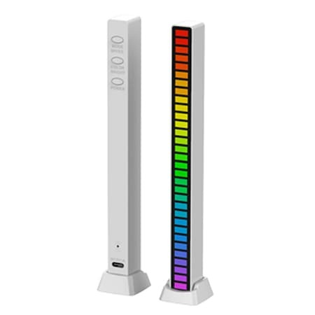 ELECTRONICE - Lampa LED tip bara, RGB, cu lumini sincronizate audio, pentru atmosfera in camera - Alb