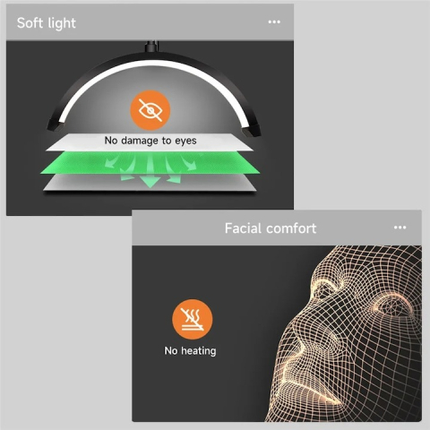 Lampa profesionala LED semiluna 20W 1800Lm, cu brat reglabil pentru cosmetica, gene, sprancene, manichiura si studio tatuaje [7]