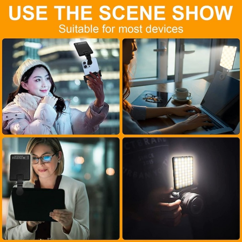 Lampa selfie, LED, Bi Color, pentru poze sau video, 2000 mAh, 4W, accesorii incluse [5]