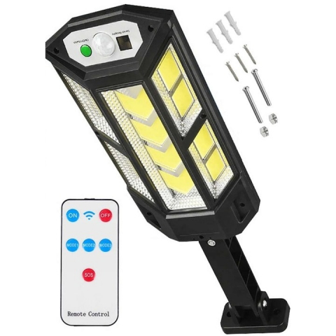 ELECTRONICE - Lampa solara 124 LED-uri, cu senzor de miscare, 3400 lm, 300 W, telecomanda control inclusa