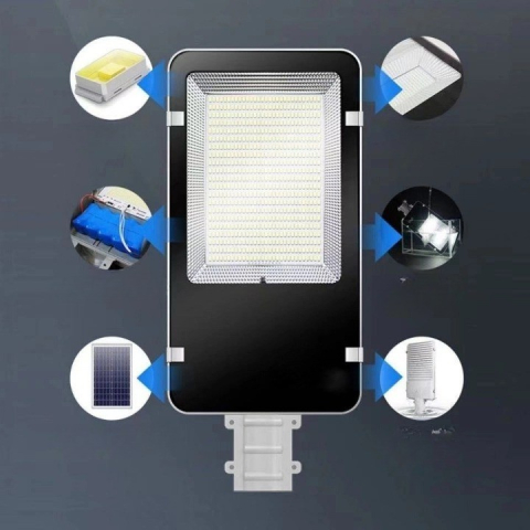 Lampa solara, putere 50 W, protectie IP65, 240 LED-uri, lumina alb-rece 6500K, montare pe perete, stalp, telecomanda inclusa [5]