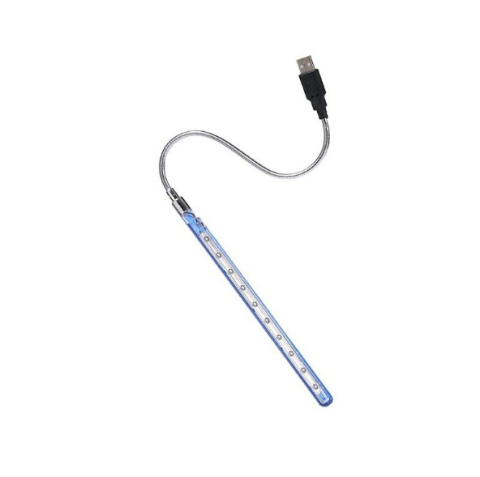 Lampa USB cu 10 LED-uri, lungime 40 cm, pentru laptop, citit, rezistenta la apa, material flexibil, albastru [4]
