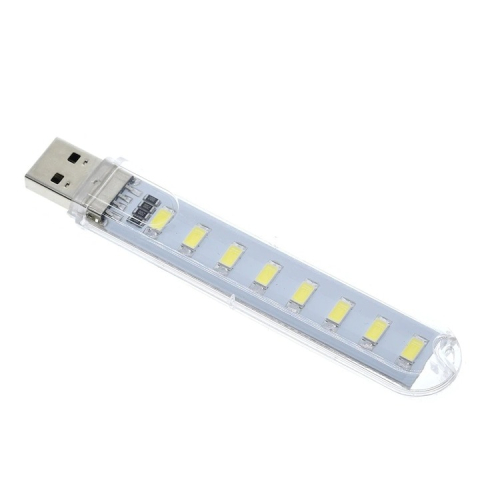 Lampa USB cu 8 LED-uri, portabila, pentru citit, laptop, carcasa transparenta, 9.5 cm [3]