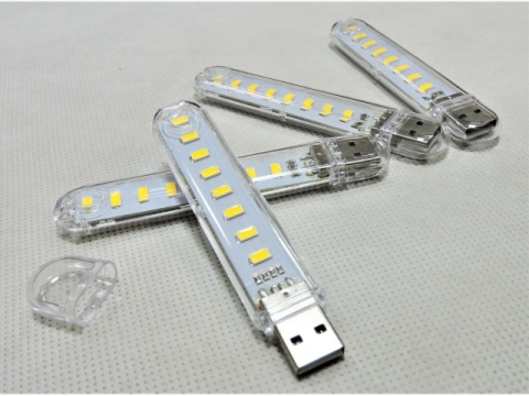 Lampa USB cu 8 LED-uri, portabila, pentru citit, laptop, carcasa transparenta, 9.5 cm [4]