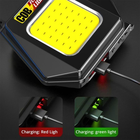 Lanterna breloc multifunctionala 30 LED COB, 500 lm, incarcare Type-C, 3 moduri lumina, baza magnetica, waterproof, negru [5]