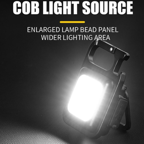 Lanterna de buzunar cu magnet, deschizator bere, carabina si incarcare USB-C, neagra, patrata, 2000 lm [4]