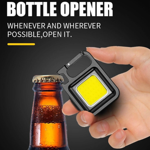 Lanterna de buzunar cu magnet, deschizator bere, carabina si incarcare USB-C, neagra, patrata, 2000 lm [2]