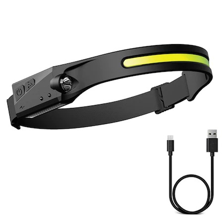 Camping - Lanterna frontala LED,putere 10W,incarcare USB, baterie 1200 mAH, Rezistenta la apa