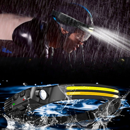 Lanterna frontala LED cu 2 benzi,baterie 1200 mAh,600 lumeni, 2 culori LED [6]