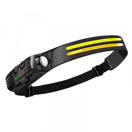 Pescuit - Lanterna frontala LED cu 2 benzi,baterie 1200 mAh,600 lumeni, 2 culori LED