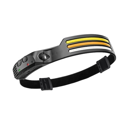 Pescuit - Lanterna frontala LED cu 3 benzi,baterie 1200 mAh,800 lumeni,3 culori LED