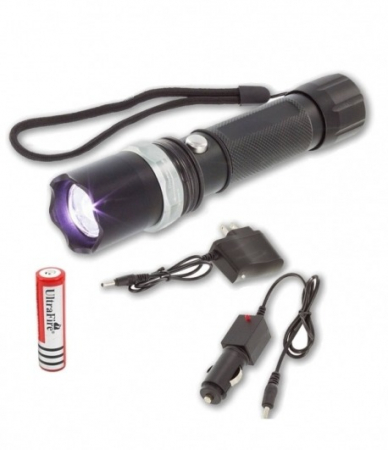 Pescuit - Lanterna LED,incarcator de priza si incarcator auto 12V,trusa depozitare inclusa