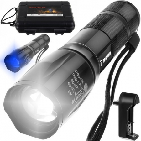 Pescuit - Lanterna LED 10.000 lumeni, 2 moduri de iluminare,acumulator si trusa depozitare incluse