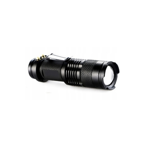Lanterna tactica de buzunar, carcasa din aluminiu, textura anti-alunecare, 3 moduri de iluminare, negru [3]