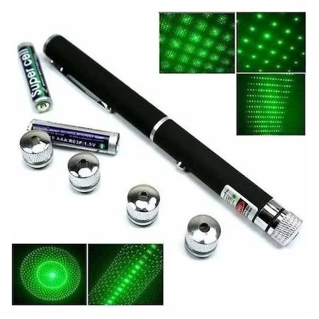 Diverse copii - Laser pointer verde cu 5 capete,baterii incluse