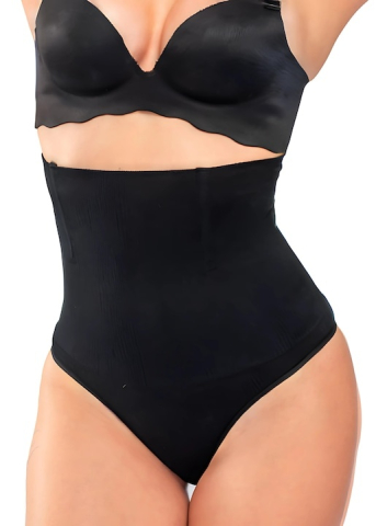 Lenjerie modelatoare talie inalta compresie abdomen si efect lifting posterior, fara cusaturi, negru, marime M [8]