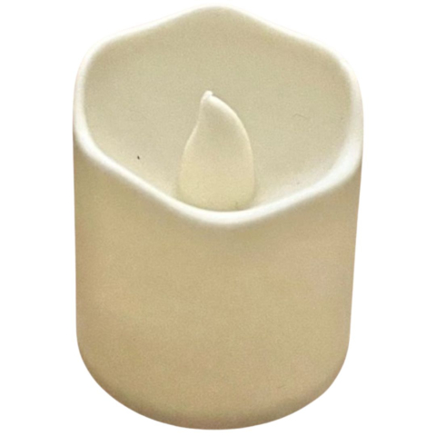 CASA & GRADINA - Lumanare decorativa LED ivoire 3.9 x 3.6 cm, iluminare galbena tip flacara, 2 baterii LR1130 AG10 incluse, pentru ambient interior, masa si sarbatori