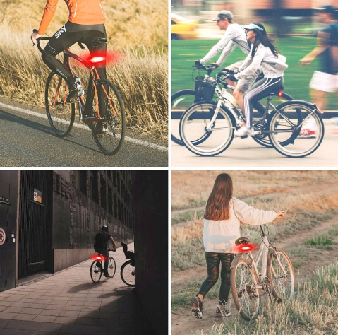 Lumina spate bicicleta cu semnalizare, IPX4, reincarcabila USB, 5 moduri de iluminare, telecomanda pe ghidon, 900 mAh, 9.4 x 3.3 cm, neagra – siguranta maxima si vizibilitate in orice conditii [8]