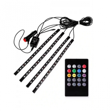 Lumini auto - Lumini auto Ambientale LED,alimentare 12V, cu telecomanda inclusa - Multicolor