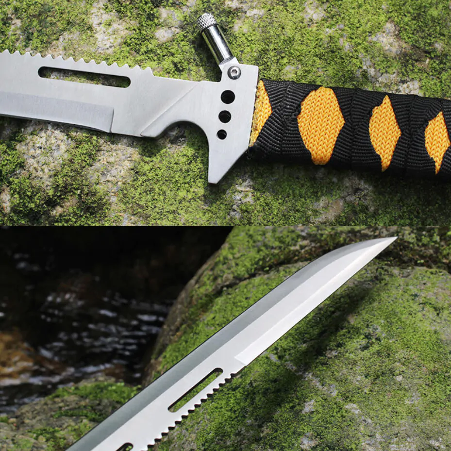 Maceta argintie 48 cm cu lama lunga 35 cm, grosime 3 mm, tais neted si zimtat [6]