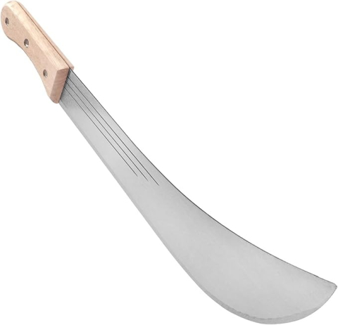 Maceta, dimensiuni lama 460 x 50 mm, lungime totala 610 mm, otel, maner din lemn, pentru gradina, camping [3]