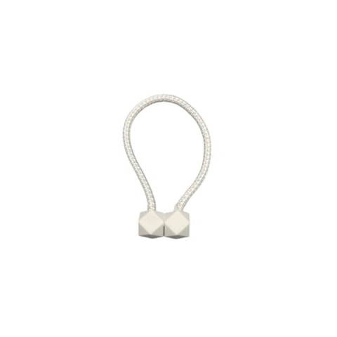 Magneti draperii - Magnet decorativ pentru draperii si perdele, design tip cub, 45 cm, poliester, alb