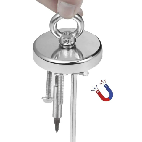 Magnet pentru pescuit, neodim, diametru 90 mm, forta de tractiune 350 kg [2]