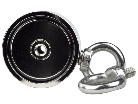Magnet pentru pescuit, neodim, dublu, diametru 60 mm, forta de tractiune 2 x 150 kg [3]