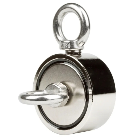 Magnet pentru pescuit, neodim, dublu, diametru 60 mm, forta de tractiune 2 x 150 kg [1]