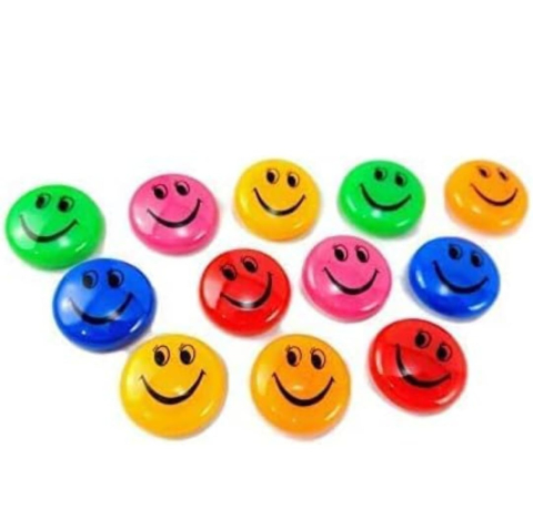 Magneti multicolor 2.8 x 0.9 cm, set 10 buc, magneti rotunzi cu emoticoane, pentru frigider, tabla magnetica, organizare si activitati creative [3]